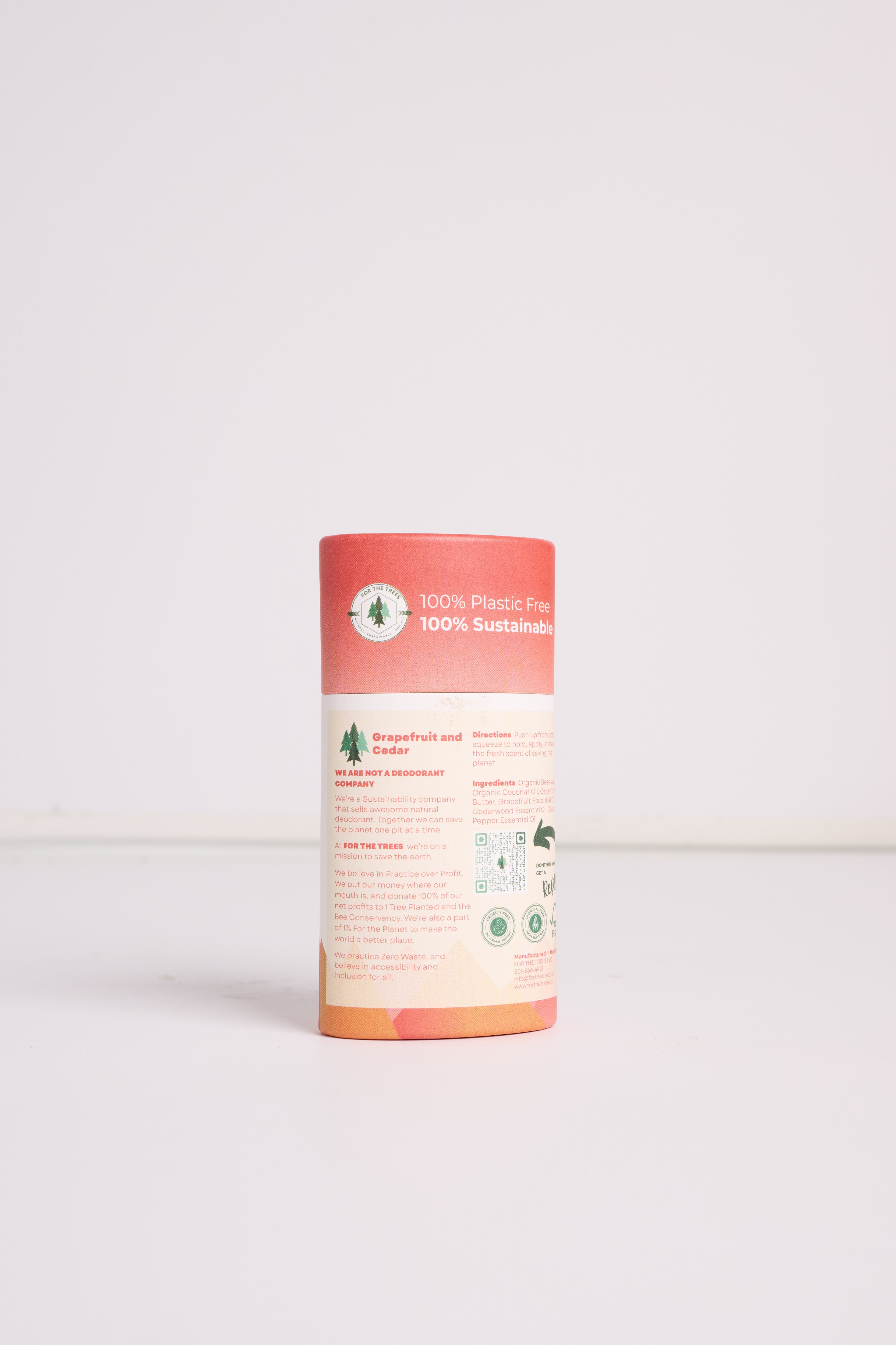 Grapefruit and Cedar All Natural Deodorant (Regular Size, 2.9oz)