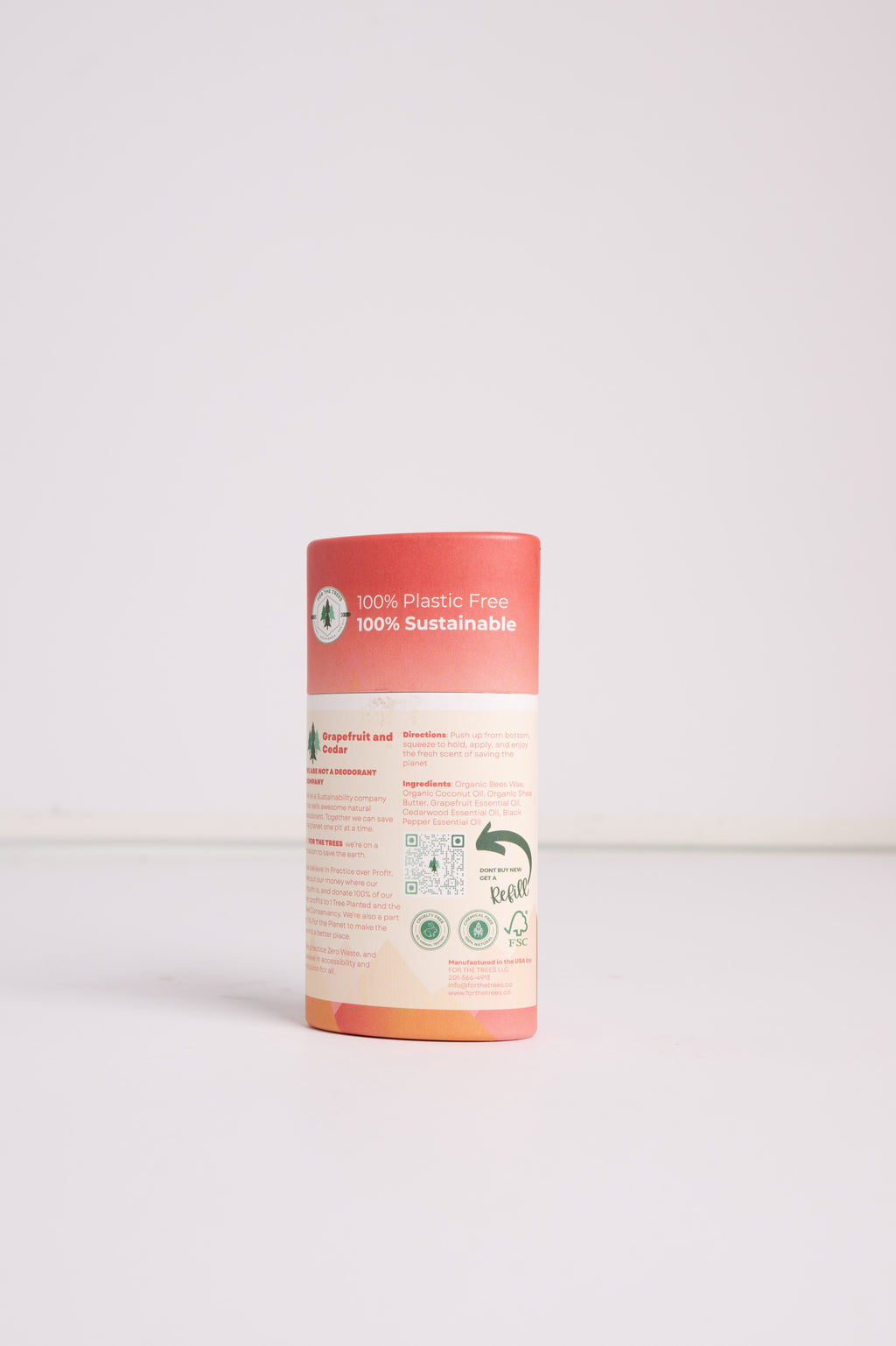 Grapefruit and Cedar All Natural Deodorant (Regular Size, 2.9oz)
