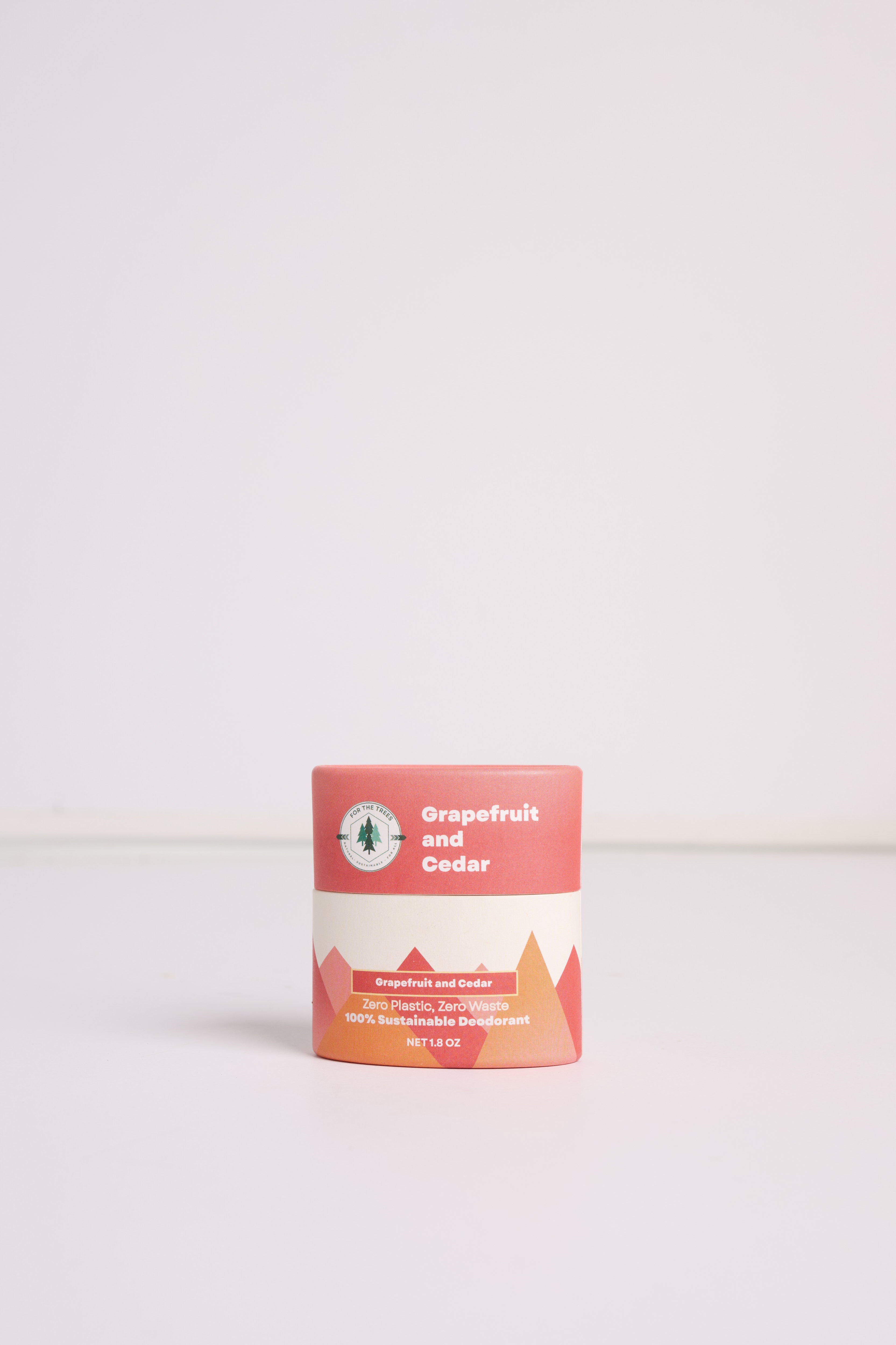 A Travel Size Grapefruit and Cedar All Natural Deodorant (front facing)