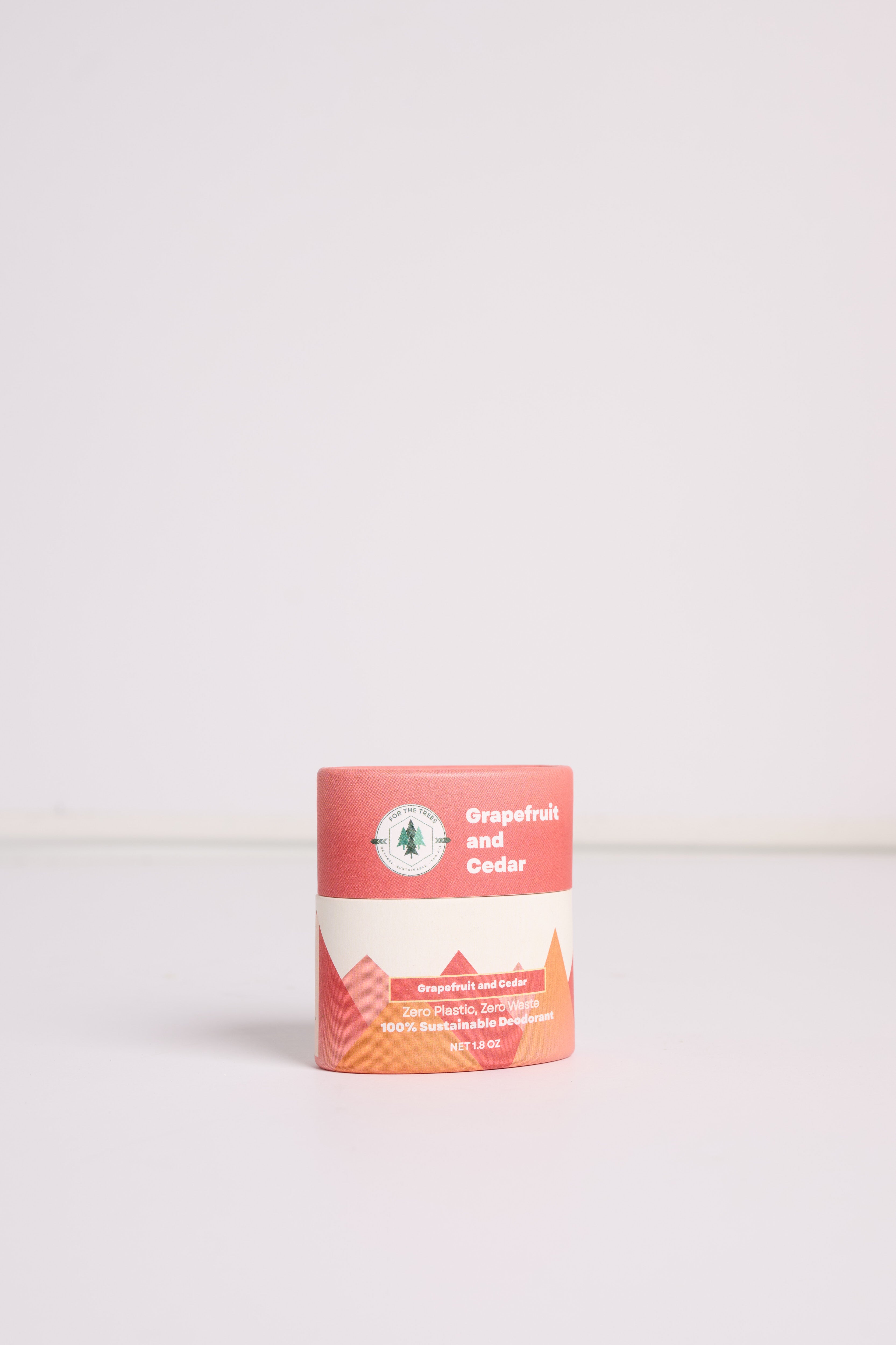 A Travel Size Grapefruit and Cedar All Natural Deodorant (front facing)