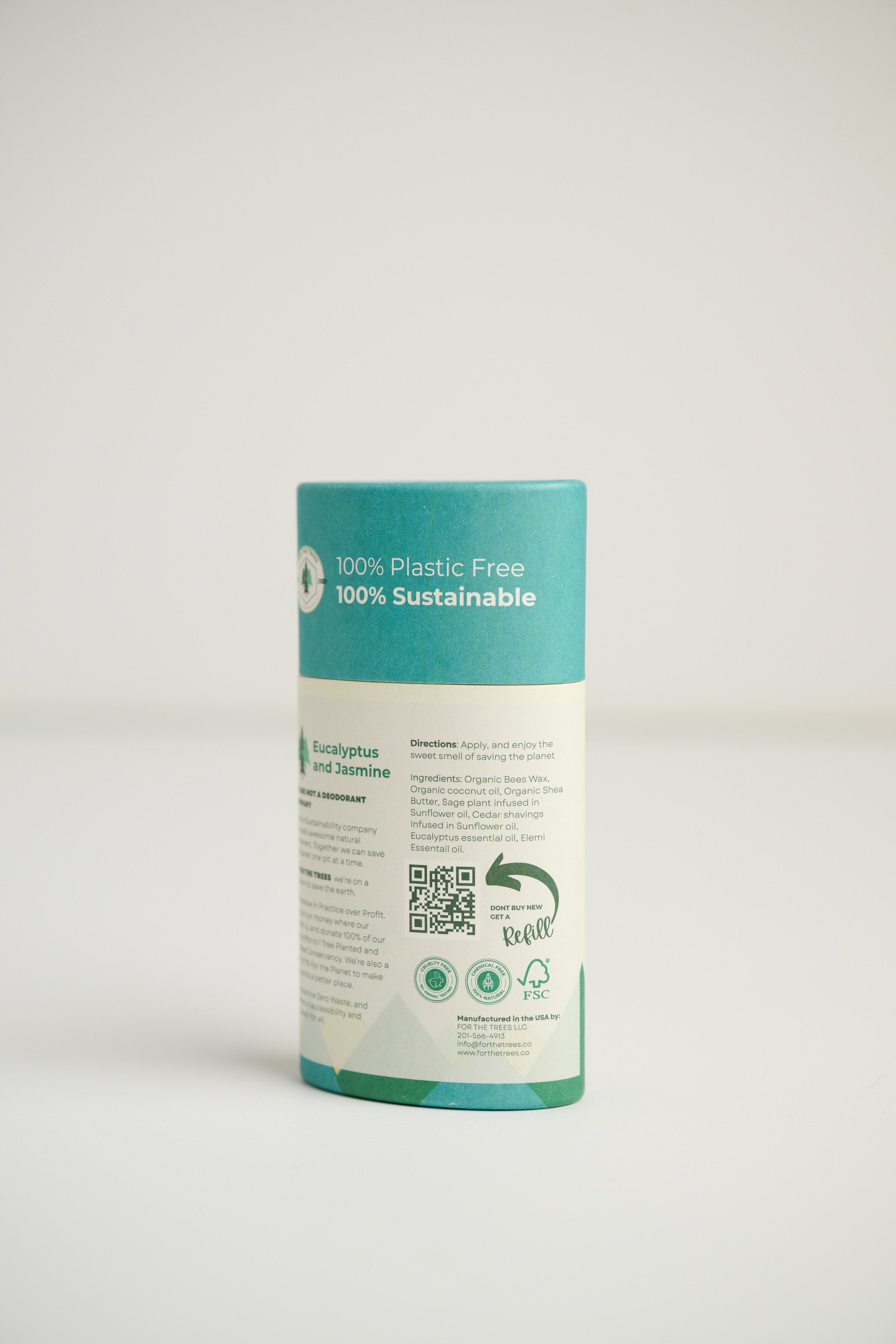 Eucalyptus and Jasmine All Natural Deodorant (Regular Size, 2.9oz)
