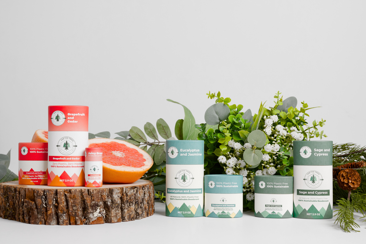 Collection of our all natural, planet saving deodorant and lip balm